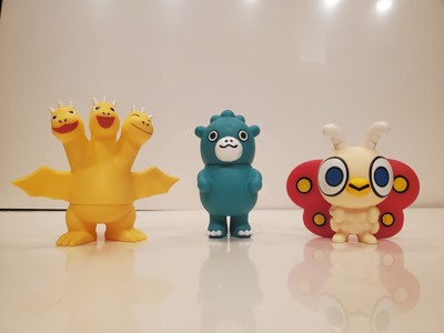 Chibi Godzilla Ghidorah Mothra Sofubi Set-image