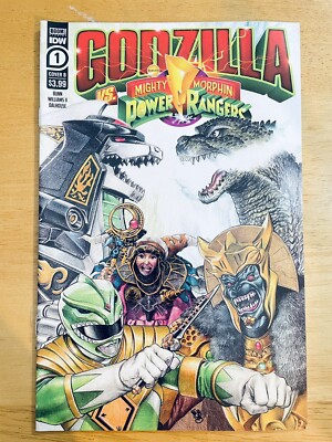GODZILLA VS MIGHTY MORPHIN POWER RANGERS #1 (2022) KEY! COVER B EJ SU IDW-image