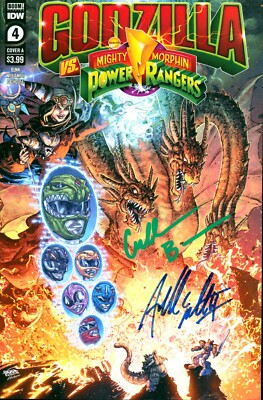 Godzilla vs Mighty Morphin Power Rangers #4 signed Cullen Bunn Freddie Williams-image