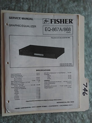 Fisher EQ-867a 868 service manual original repair book stereo graphic equalizer-image