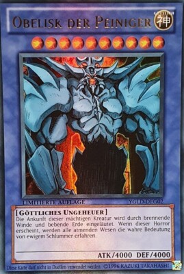 Yugioh Obelisk the Tormentor YGLD-DEG02 Ultra Rare Limited Edition Mint -image