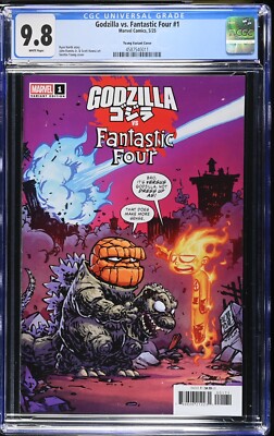 Godzilla Vs. Fantastic Four #1 Skottie Young Cover Marvel Comics 2025 CGC 9.8-image