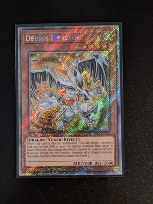 Debris Dragon RA03 Platinum Secret Rare And Crystal Clear Wing Over Synchro-image