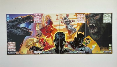 (2024) JUSTICE LEAGUE VS GODZILLA VS KONG #1 -4 FINAL PRINT VARIANT COVER SET-image