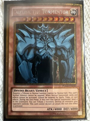 yugioh Gold Secret Rare Obelisk the Tormentor PGLD-EN030 Unlimited Ed Near Mint-image