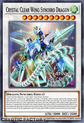 YUGIOH RA04-EN059 Crystal Clear Wing Synchro Dragon Platinum Secret Rare 1st Edi-image