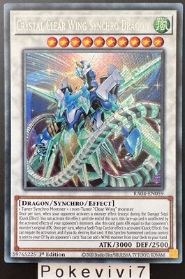 YU-GI-OH! Card CRYSTAL CLEAR WING SYNCHRO DRAGON RA04-EN059 Secret Rare NEW-image