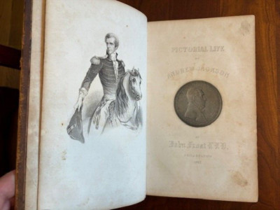 1847 Pictorial Life of Andrew Jackson by John Frost, Leather, 7th US President-image