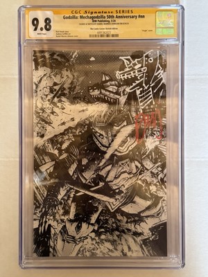 Godzilla Mechagodzilla 50th CGC SS 9.8 Daniel Warren Johnson Sketch Remark-image