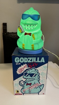 Vintage 1980s Godzilla Green Lamp Light Figure Boxed Working-image