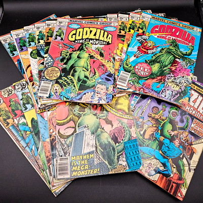 Vintage 1977 Godzilla Comic Book Lot 1-24 Complete Set Series Run Marvel-image