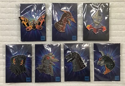 GODZILLA FAMILY RARE MONDO TOM WHALEN ENAMEL PIN SET HEDORAH RODAN JET JAGUAR-image
