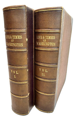 1857 Volumes 1+2 - Leather - Life and Times of Washington - Schroeder - Chappel-image