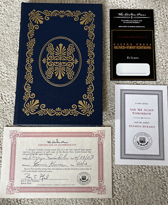 ASK ME AGAIN TOMORROW BY OLYMPIA DUKAKIS- EASTON PRESS - SIGNED 1ST. EDITION-image