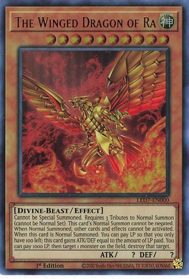 Yu-Gi-Oh! TCG Rage of Ra The Winged Dragon of Ra #LED7-EN000 Alt Art 1st Ed-image