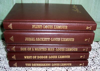 5 Louis L'Amour Leatherette Collector Novels, Poetry, Short & Biography Books-image