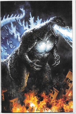GODZILLA #1 CLAYTON CRAIN VIRGIN VARIANT /W COA LIMITED 500 COPIES RARE HTF IDW-image