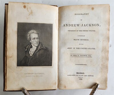 1832 BIOGRAPHY of ANDREW JACKSON PRESIDENT of UNITED STATES antique AMERICANA-image