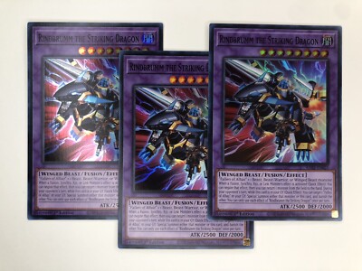 Yugioh 3x Rindbrumm The Striking Dragon RA02-EN025 Super Rare 1st Ed NM Playset-image