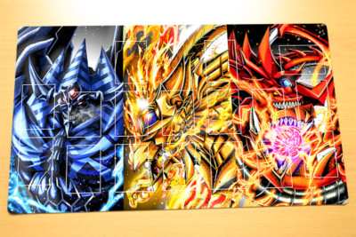 No.1974# Yugioh TCG Playmat Egyptian God Obelisk Winged Dragon Ra Slifer YGO Mat-image