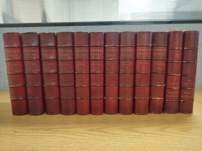 The Life and Work of Lord Tennyson 12 leather volumes illustrated-image