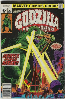GODZILLA 2 RARE 35 CENT PRICE VARIANT .35 VG MARVEL KING OF THE MONSTERS-image