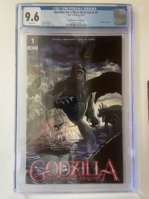 Godzilla: There Be Dragons Here 1 CGC 9.6 White Pages IDW 1:25 Variant RI B-image