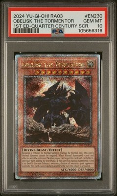 YuGiOh GRADED 2024 Obelisk the Tormentor RA03-EN230 ScR GEM-MT 10 PSA -image