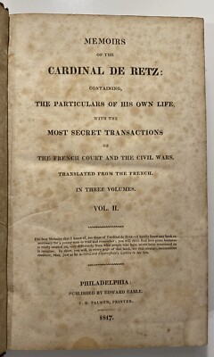 Memoirs of Cardinal de Retz, Secret Transactions of French Court, Vol 1-2, 1817-image