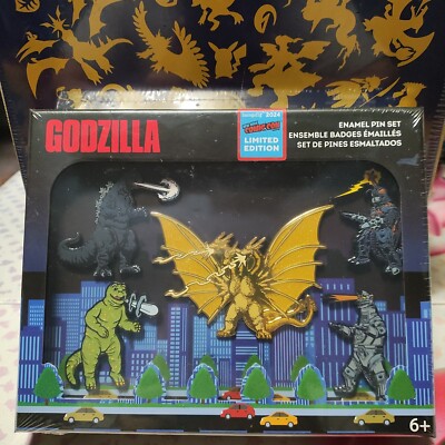 2024 NYCC Loungefly Exclusive Godzilla Enamel Pin Set LE500-image