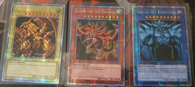 EGYPTIAN GOD CARDS OBELISK SLIFER RA LC01 Quarter Century Secret Rare Yugioh TCG-image