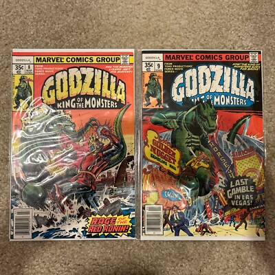 Godzilla Comic Lot - 2 Books Marvel Comic Group Issues 8 & 9 HIGH GRADE!!!-image