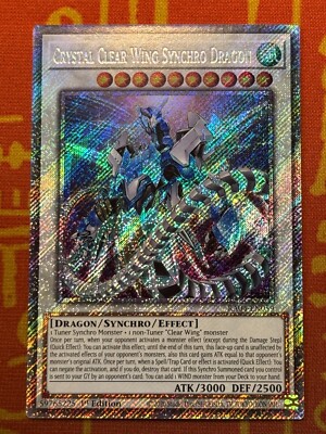 YUGIOH CRYSTAL CLEAR WING SYNCHRO DRAGON PLATINUM SECRET RARE NM RA04-EN059-image