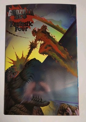 GODZILLA VS. FANTASTIC FOUR #1 03/26/2025 VF+ BAGLEY FOIL VARIANT MARVEL COMICS-image