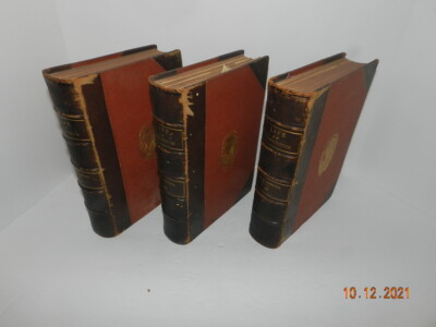 1860 3 Volumes LIFE OF WASHINGTON Benson Lossing LEATHER First Edition BEAUTIFUL-image
