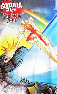 GODZILLA VS FANTASTIC FOUR #1 MARK BAGLEY FOIL VARIANT-image