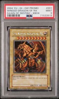 Yu-Gi-Oh! TCG The Winged Dragon of Ra Dawn of Destiny XBOX Promo DOD-001 PSA 9-image