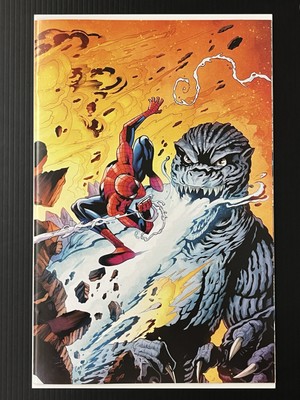 GODZILLA VS SPIDER-MAN #1 1:100 CAMPANA Virgin Var 2025 IN-HAND PROSHIPPER-image