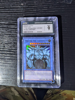 Yu-Gi-Oh! Obelisk The Tormentor LC01-EN001 Quarter Century 25th CGC 9 Misprint-image