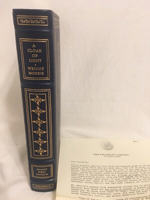 A Cloak of Light Wright Morris Signed First Edition Society Franklin Library-image