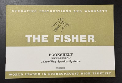 Fisher Bookshelf Free Piston 3-Way Speaker Systems Operating Instructions Manual-image