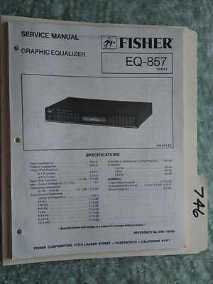 Fisher EQ-857 service manual original repair book stereo graphic equalizer eq-image