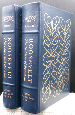 James MacGregor Burns ROOSEVELT Two Volume Set Easton Press Leather Nice-image