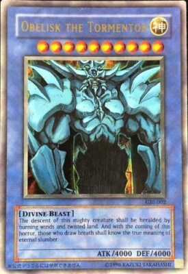 YuGiOh:  GBI-002 Obelisk the Tormentor!  Moderately Played!  FREE SHIPPING!-image