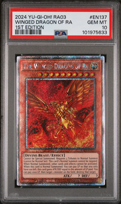 2024 YU-GI-OH! RA03-QUARTER CENTURY BONANZA THE WINGED DRAGON OF RA PSA 10-image