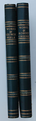 WORKS OF ROBERT GREENE AND GEORGE PEELE IN FULL MOROCCO BINDINGS-image