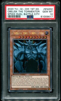 PSA 10 Obelisk The Tormentor 1st Edition Speed Duel Battle City Yu-Gi-Oh! #EN202-image
