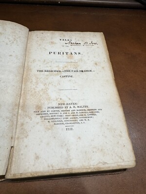 DELIA SALTER BACON Tales Of the Puritans Regicides Colonial Life 1ST 1831-image