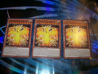 3x The Winged Dragon of Ra - Immortal Phoenix 1st Edition Rare MZTM-EN074-image