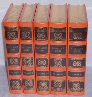 Easton Press Plutarch LIVES OF NOBLE GREEKS AND ROMANS 5 vols Deluxe Limited Ed-image